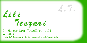 lili teszari business card